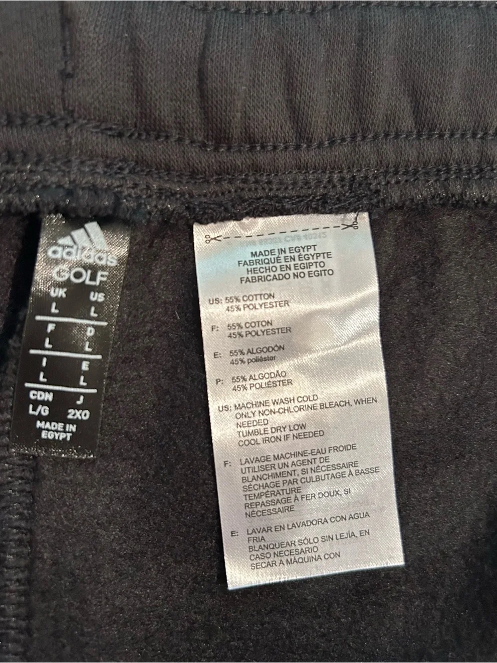 Adidas Black Golf Sweatpants with White Logo